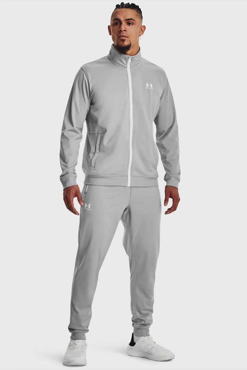 【美品】UNDER ARMOUR スエットジャージセット 2XL/3XL グレー Мужская серая спортивная кофта SPORTSTYLE TRICOT JACKET Under