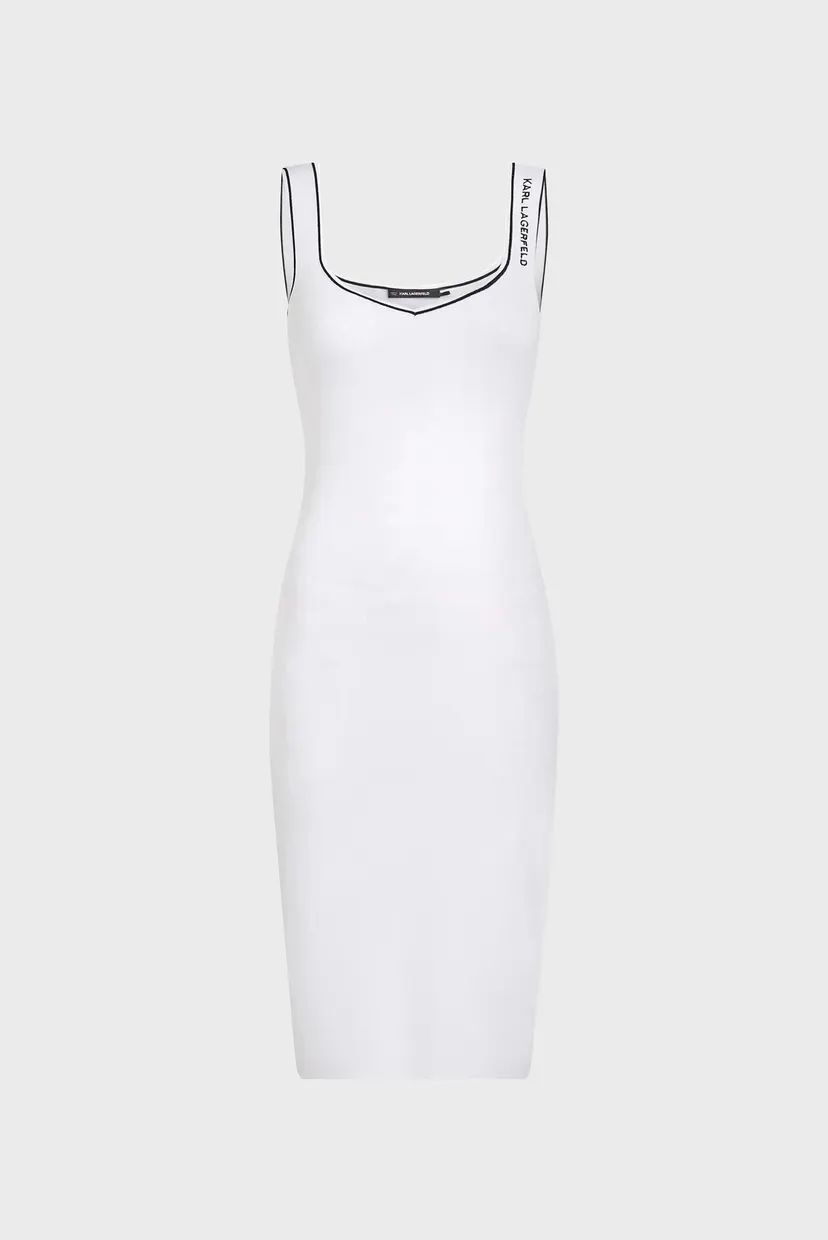 Женское белое платье KNIT BODYCON DRESS 5