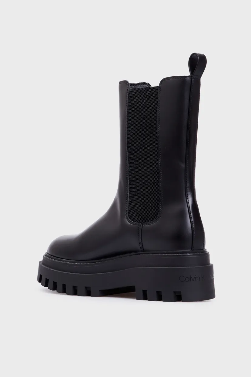 Жіночі чорні шкіряні челсі FLATFORM CHELSEA BOOT MG LTH 5