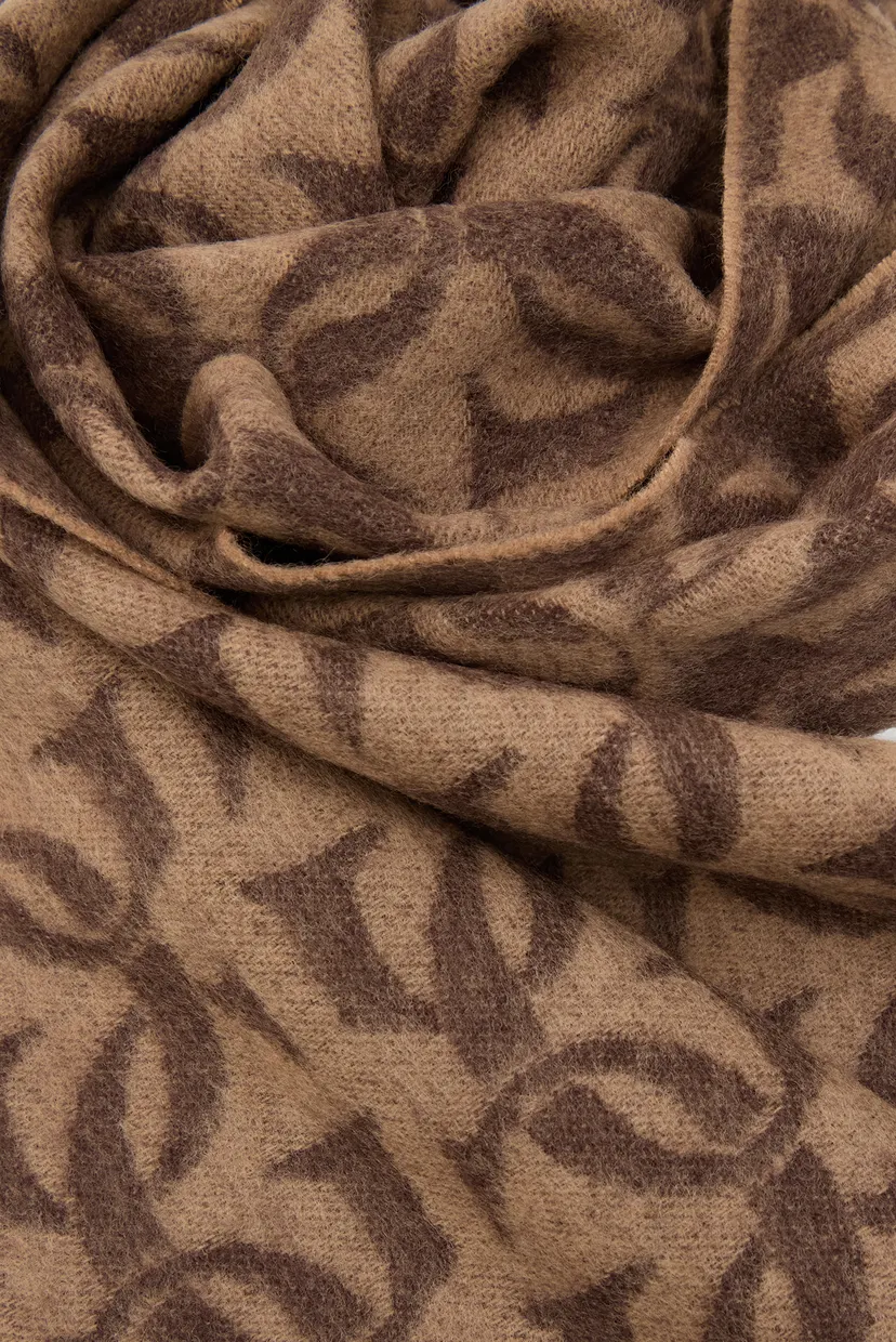 Мужской коричневый шерстяной шарф с узором G MONOGRAM WOVEN SCARF 3