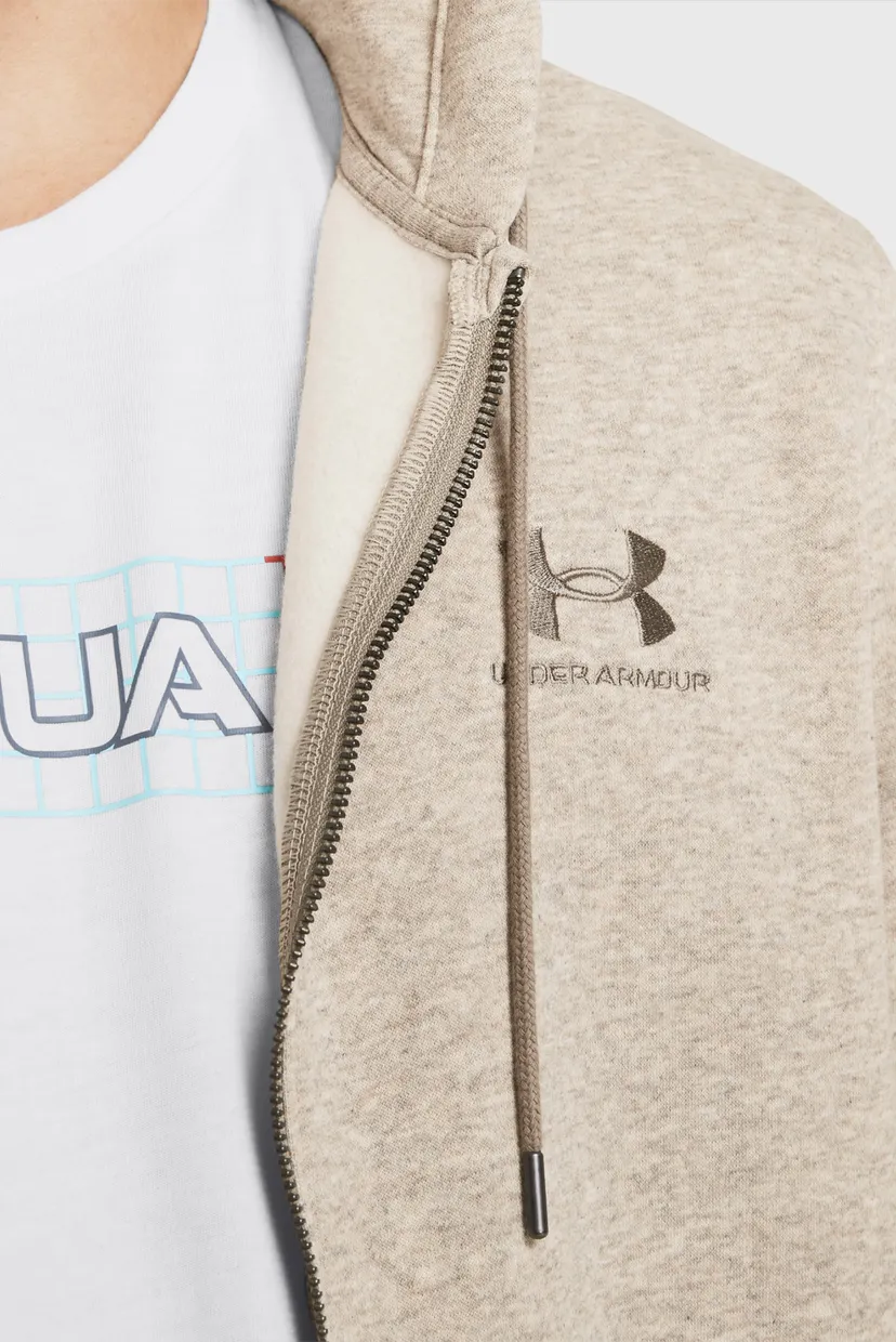 Чоловіче бежеве худі UA Essential Fleece FZ 3