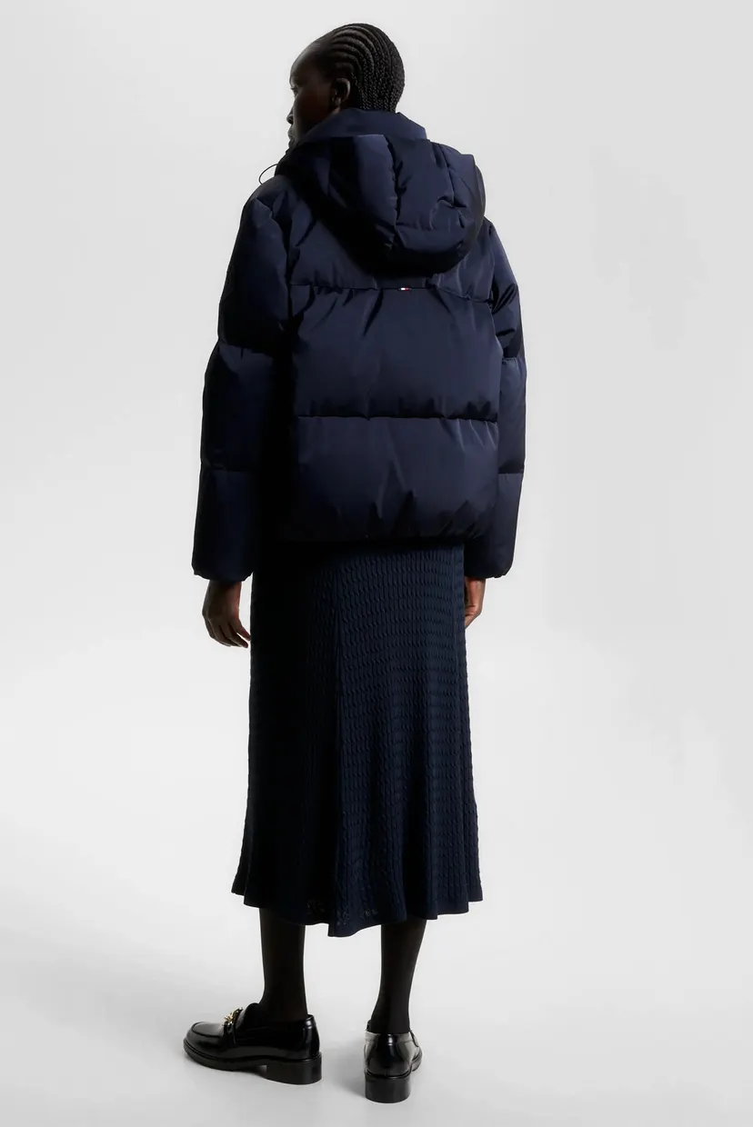 ♡極美品♡ FOXEY 40 ジャージ パーカー ネイビー 濃紺 Женский темно-синий пуховик SATEEN HOODED DOWN Tommy Hilfiger