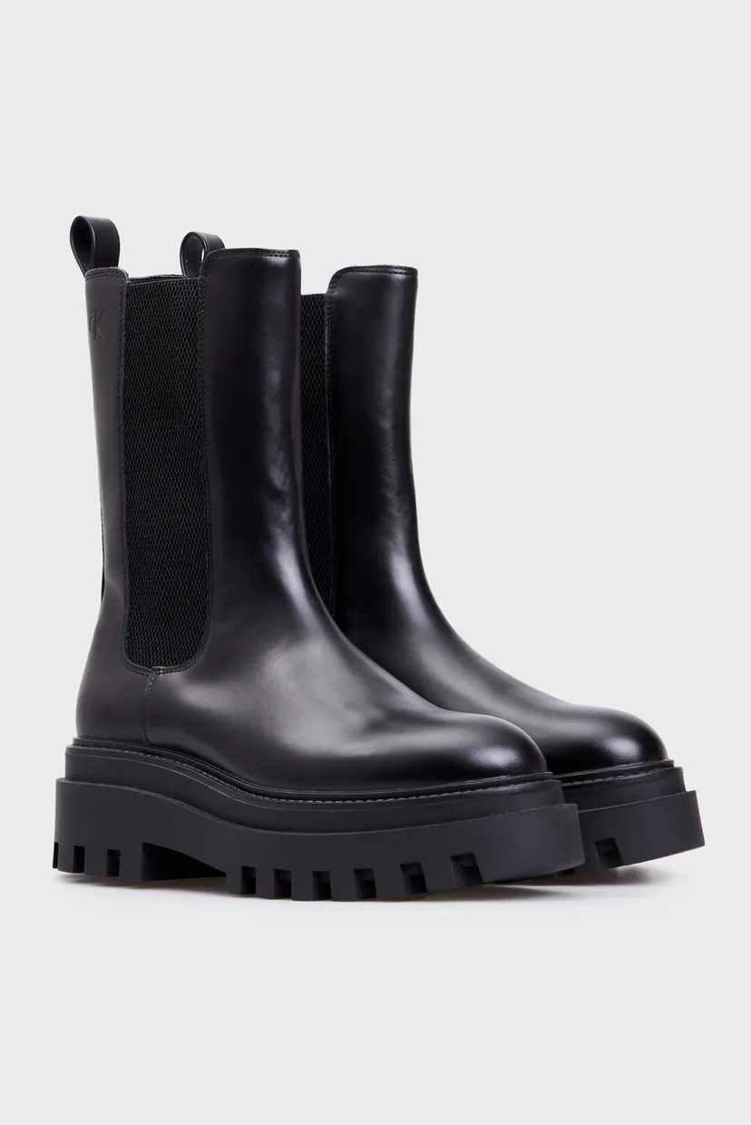Женские черные кожаные челси FLATFORM CHELSEA BOOT MG LTH 3