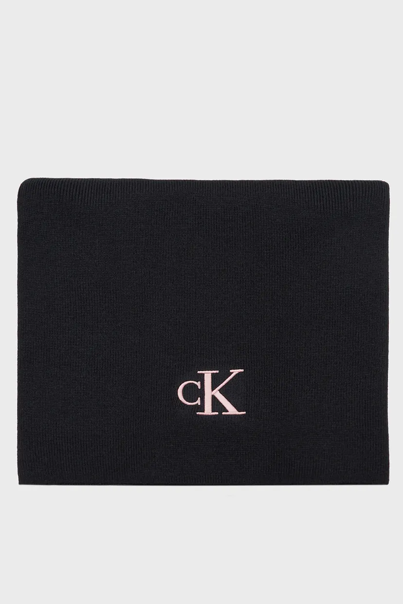 Жіночий чорний шарф MONOGRAM EMBRO SCARF 3