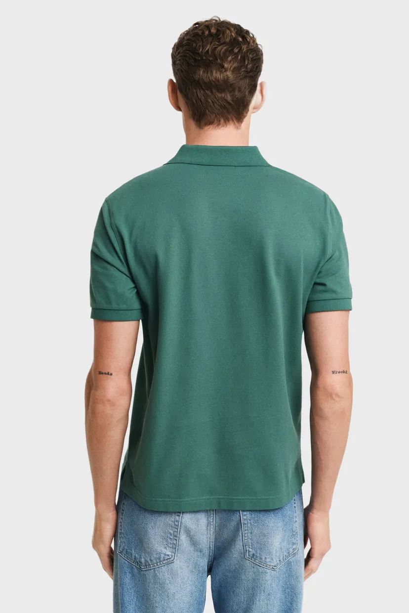 Мужское зеленое поло REG SHIELD SS PIQUE POLO 3