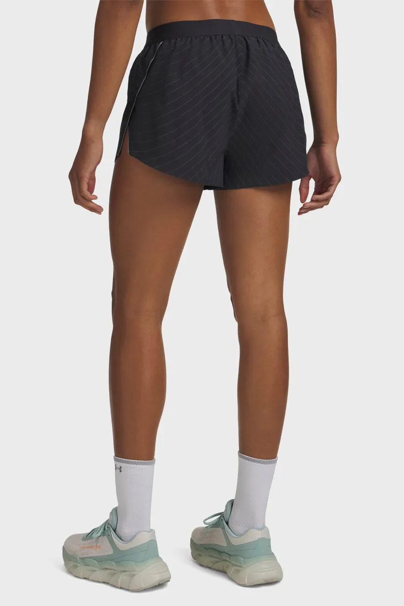 Женские черные шорты UA Halo Run Reflective Short-GRY 3