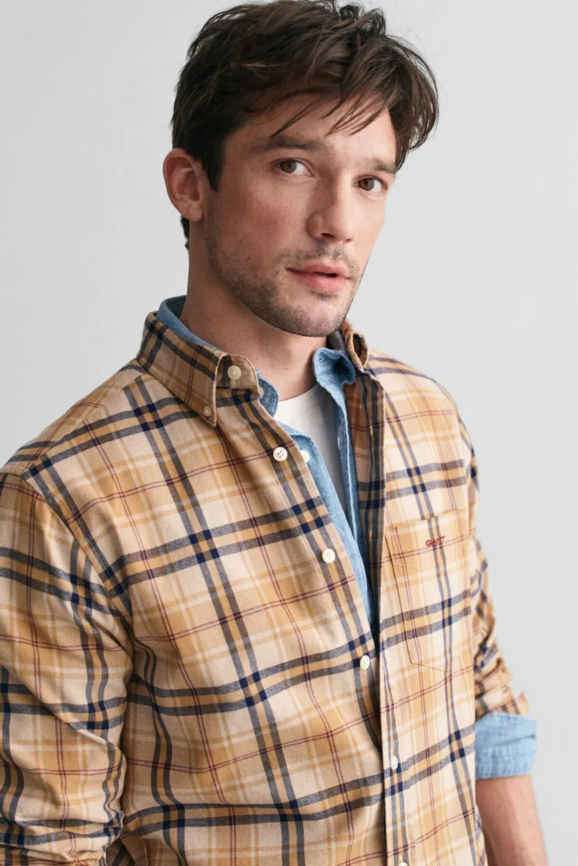 Чоловіча бежева картата сорочка REG JASPE FLANNEL PLAID 4