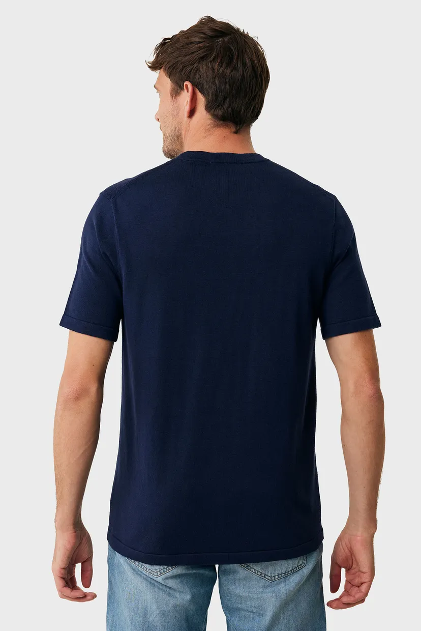 Чоловічий темно-синій джемпер LORENZO Premium knit t-shirt 3