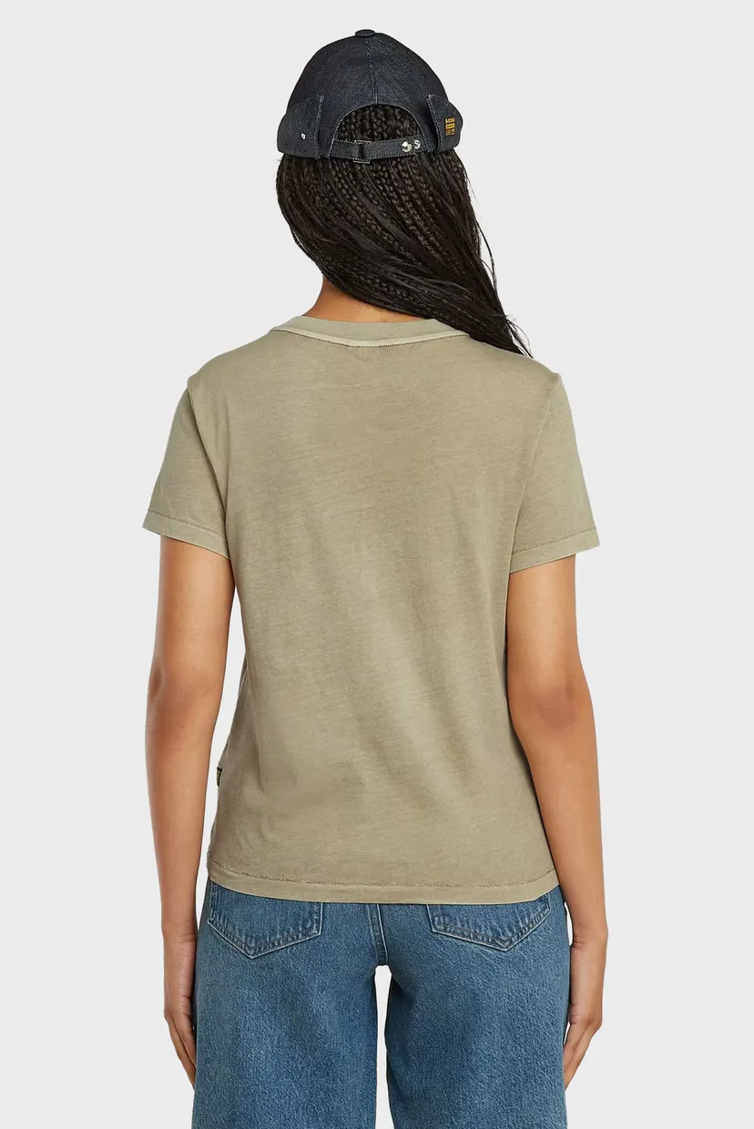 Жіноча оливкова футболка Overdyed 3