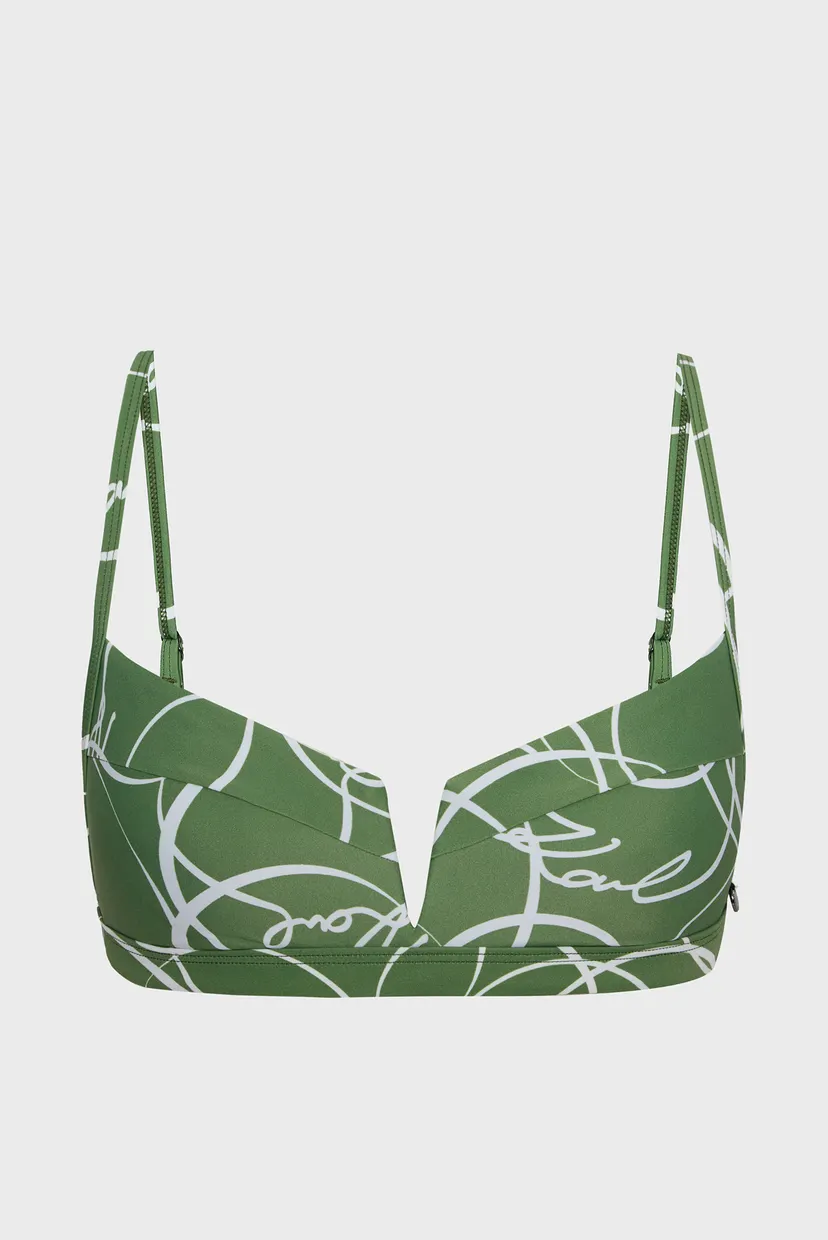 Женский зеленый лиф от купальника с узором KARL CIRCLE V-WIRE BIKINI TOP 5