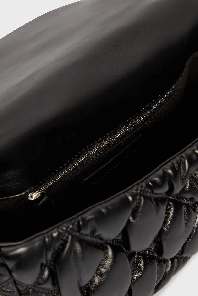 Женская черная сумка SIGNATURE KUILT FLAP SHB 5