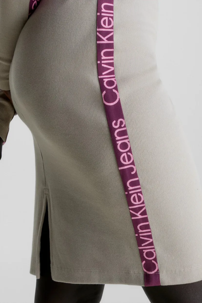 Жіноча бежева спідниця LOGO ELASTIC LONG RIB 4