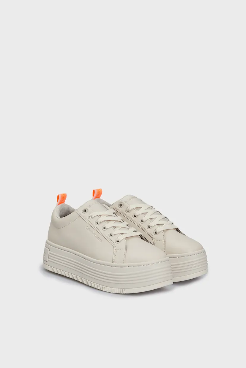 Женские бежевые кожаные сникерсы BOLD FLATF LOW 3