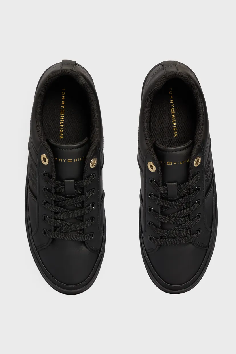 Жіночі чорні шкіряні снікерси ESSENTIAL VULC SNEAKER MONOGRAM 4