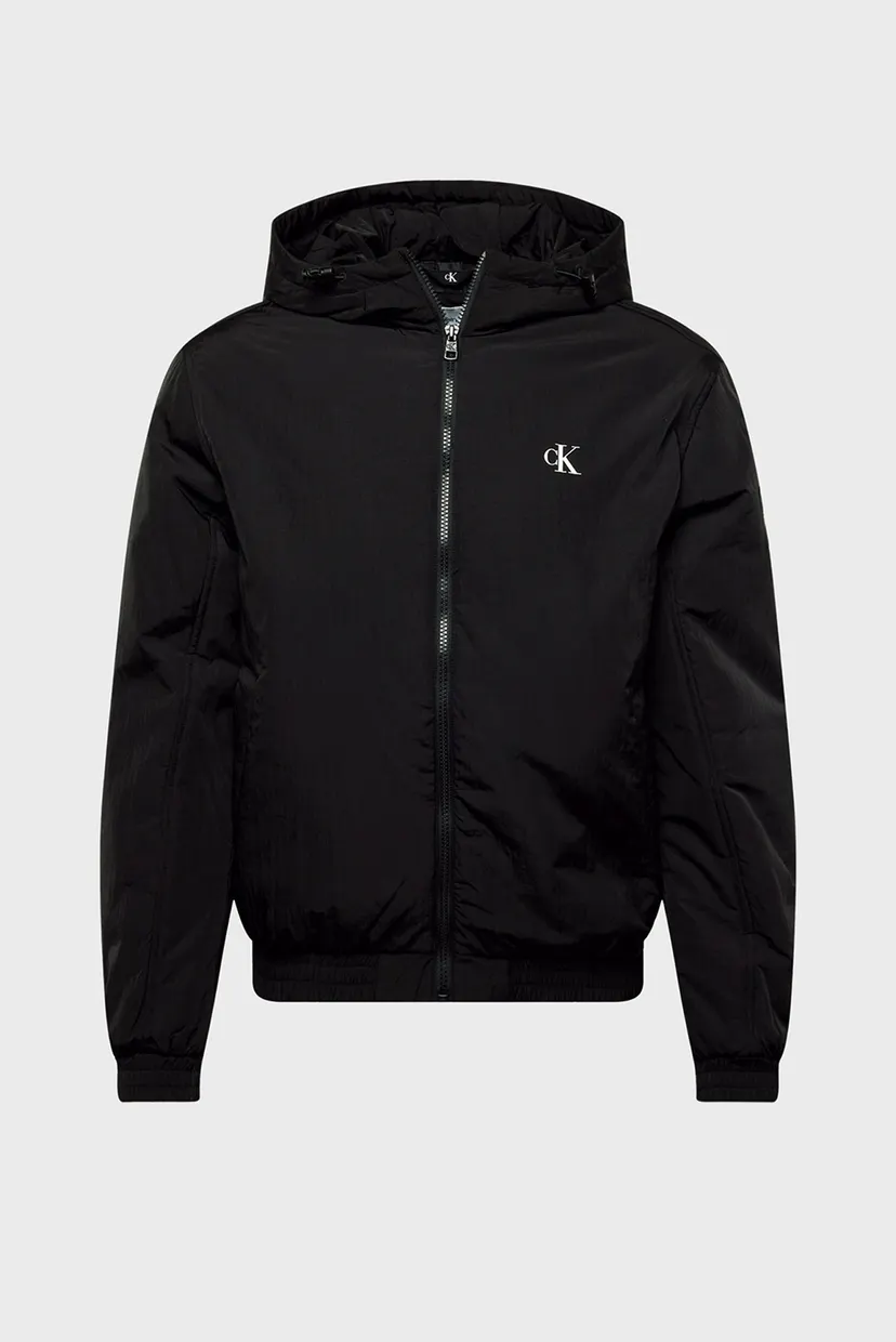 Чоловіча чорна куртка PADDED HOODED HARRINGTON 6