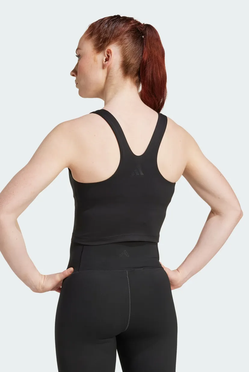 Жіноча чорна майка adidas All Me Medium Support 3