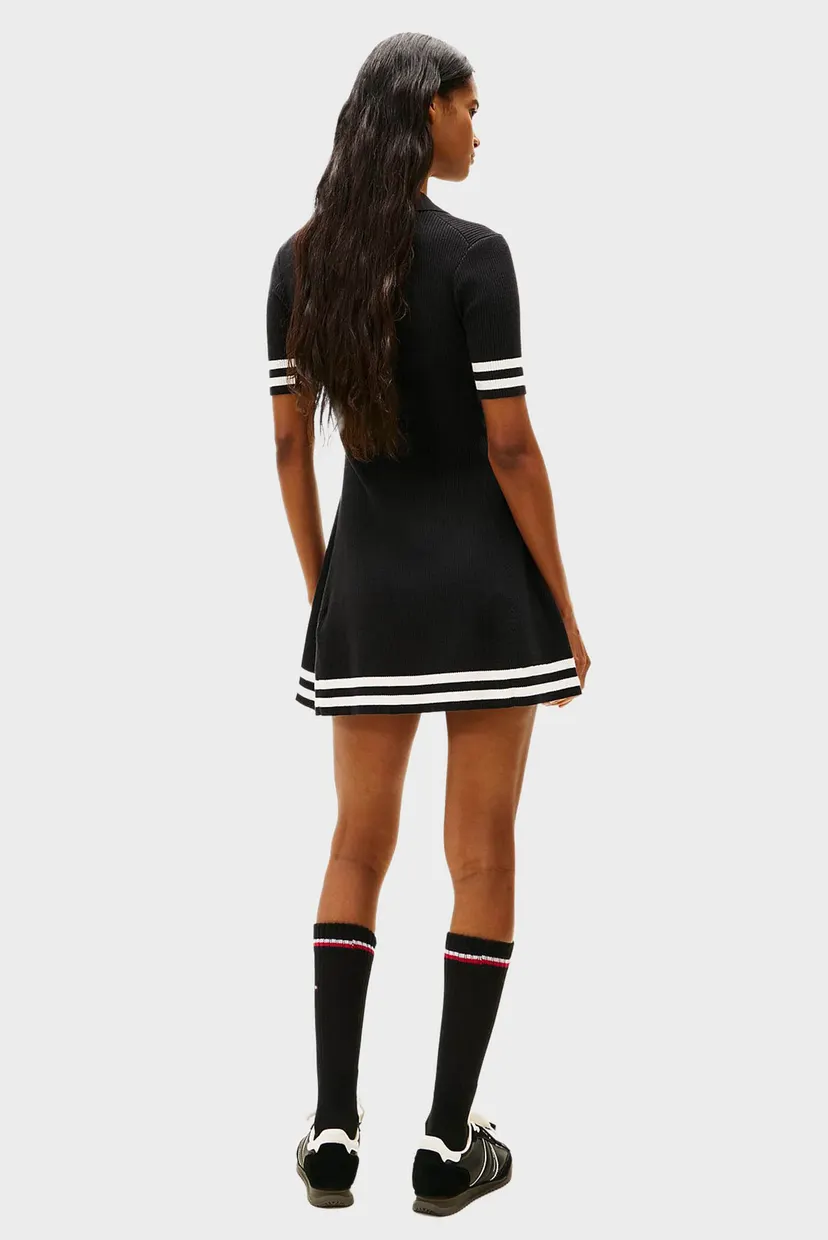 Женское черное платье F&F SWEATER POLO MINI 3