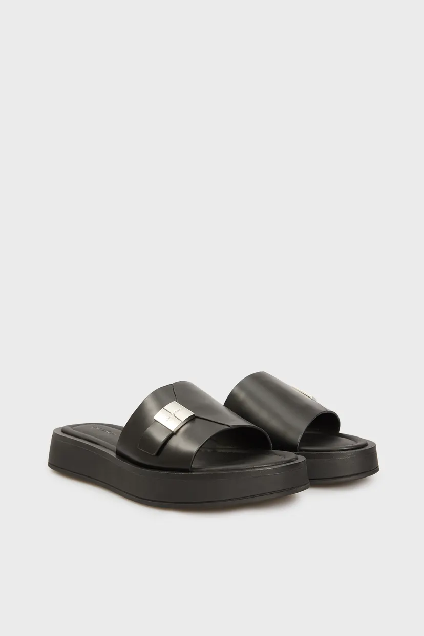 Жіночі чорні слайдери FLATFORM SLIDE W/CK HW - LT 3