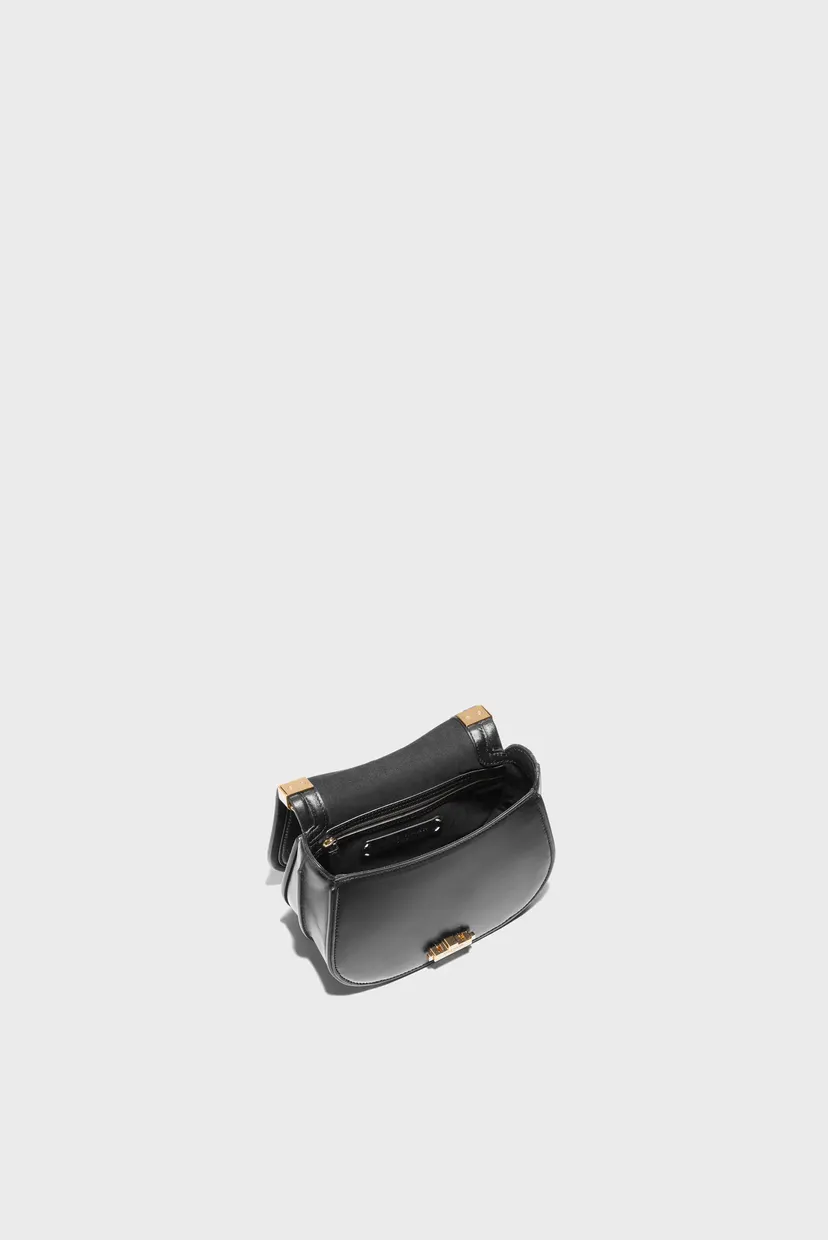 Женская черная кожаная сумка Celenea Saddle Bag 4