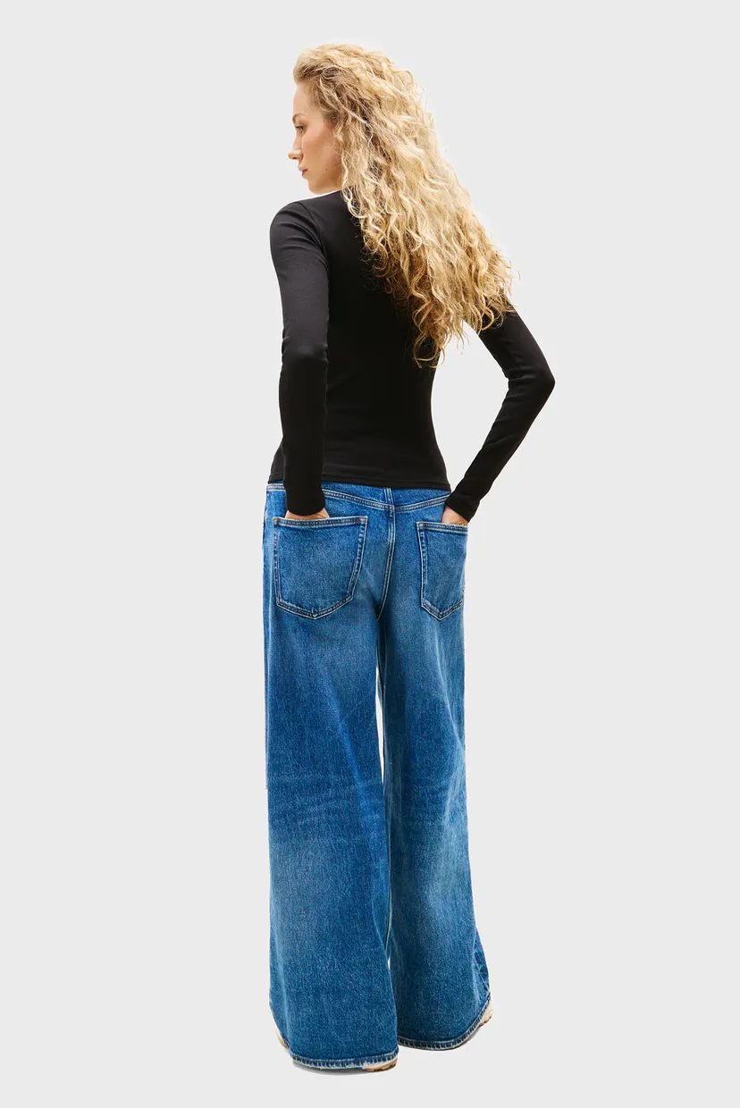 Женский черный лонгслив TJW SLIM ESSENTIAL RIB LS 3