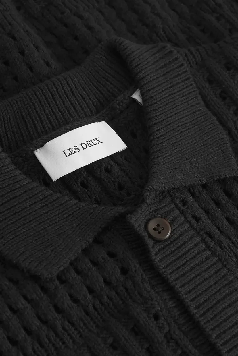 Чоловічий чорний кардиган Elvin Structure Knitted SS 4