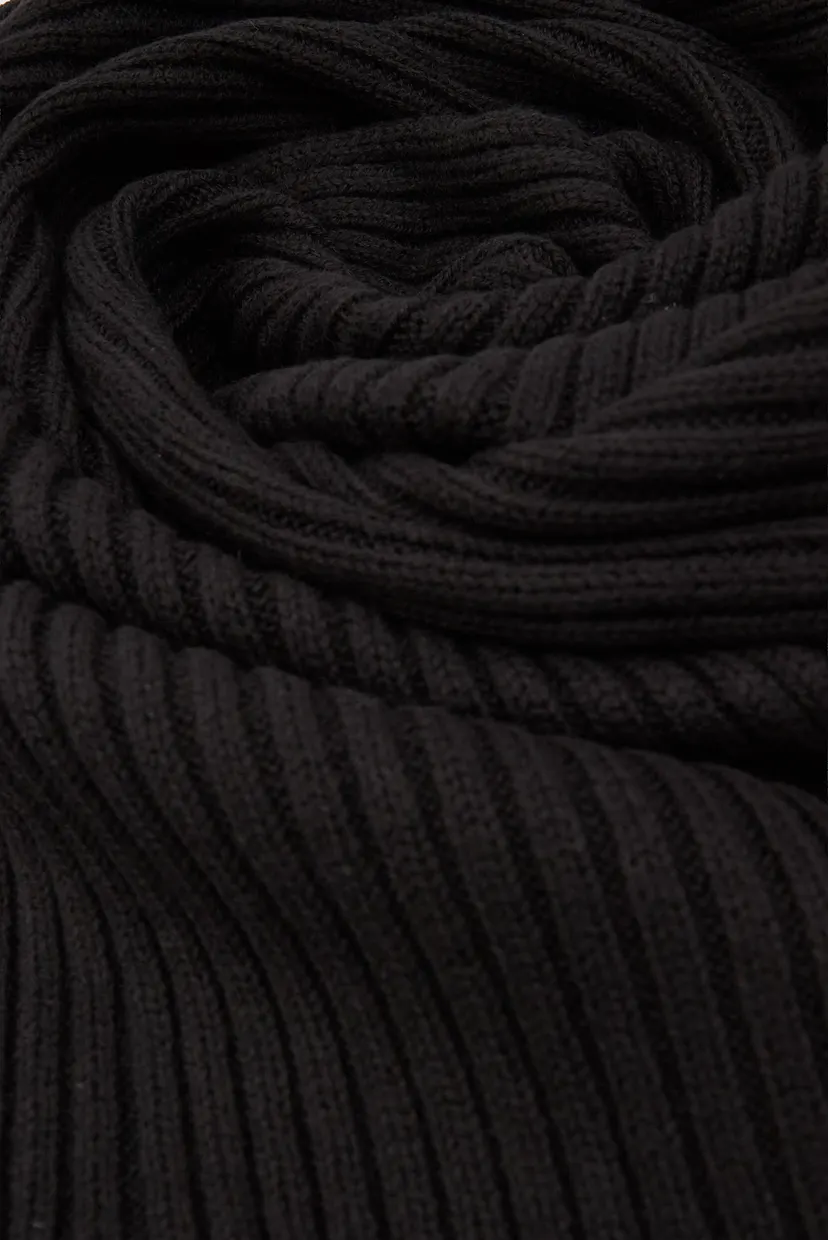 Мужской черный шарф COTTON BLEND LOGO SCARF 3