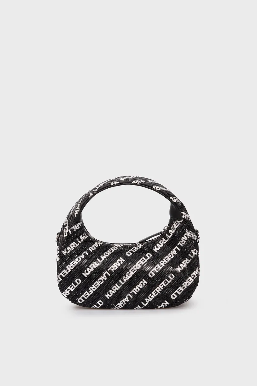 Женская черная сумка с узором K EVENING KUSHION SM HOBO RHIN 3