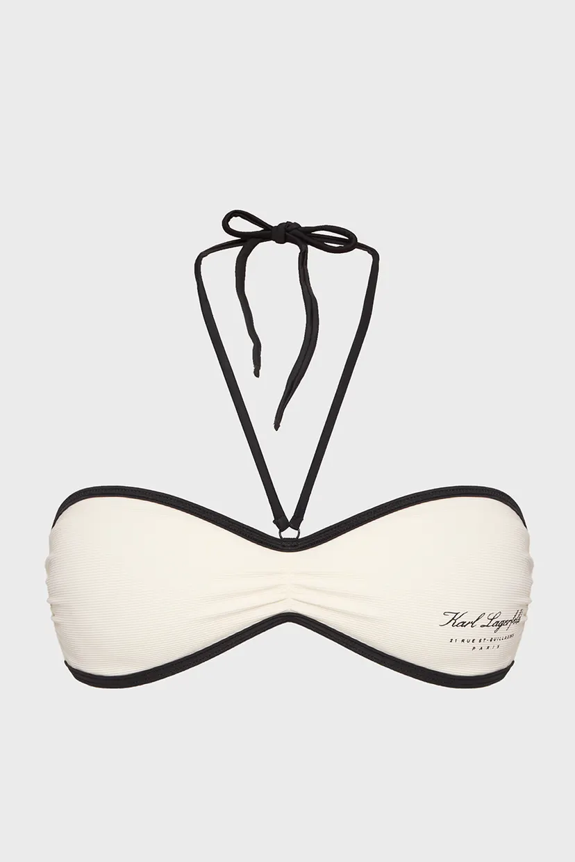 Женский белый лиф от купальника HOTEL KARL RIB HALTER BANDEAU 5