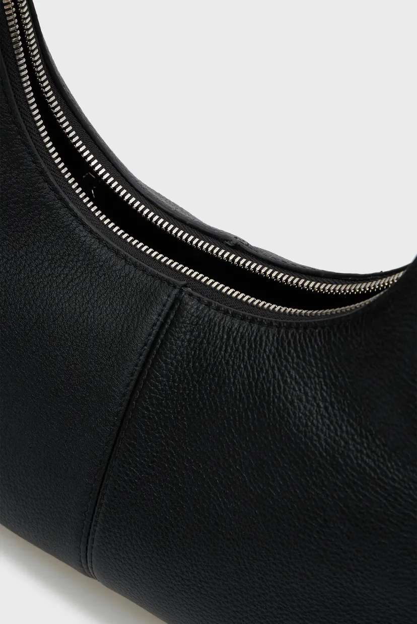 Жіноча чорна шкіряна сумка SLOUCHY LEATHER SHOULDER 5