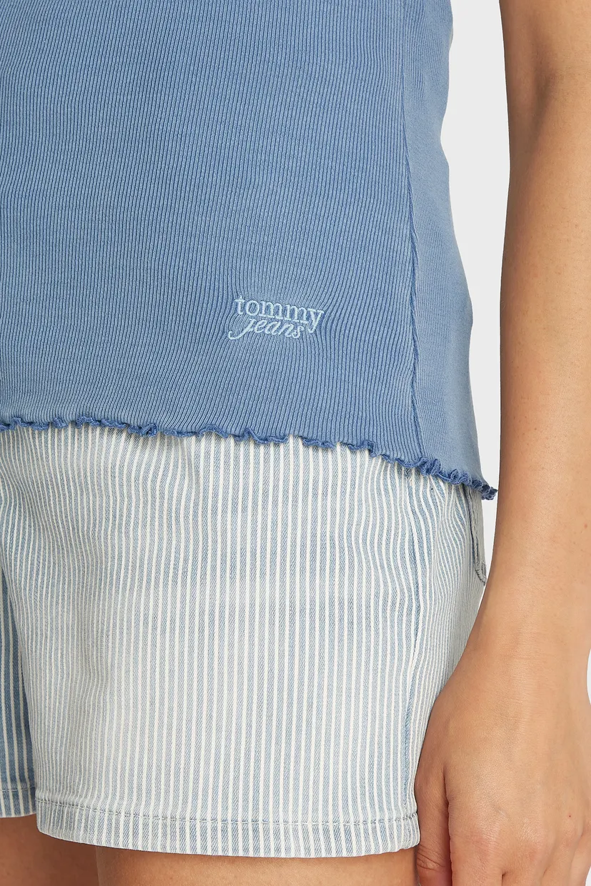 Женский синий топ TJW SLIM GMD RIB STRAP TOP 4