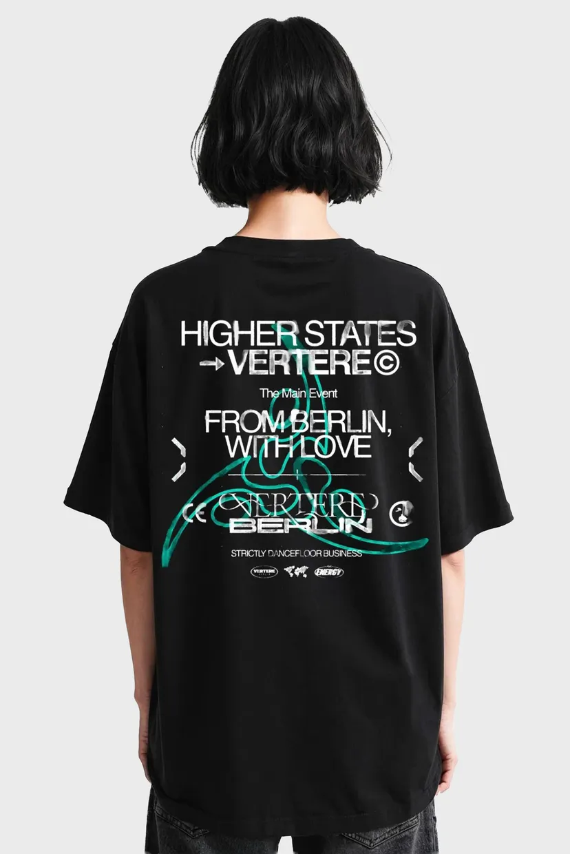 Черная футболка HIGHER STATES (унисекс) 5