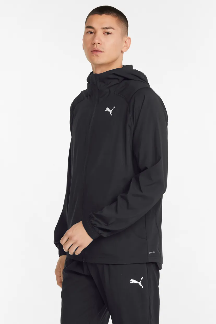 亀② Мужское черное худи Vent Woven Men's Training Jacket PUMA 521532