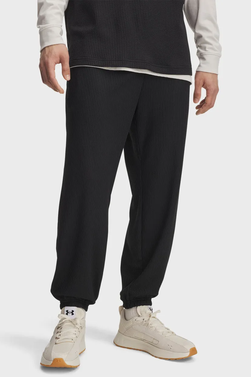 Чоловічі чорні спортивні штани UA Rival Waffle Jogger Under Armour Чоловічі чорні спортивні штани UA Rival Waffle Jogger Under Armour
