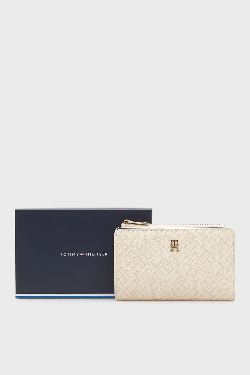 Женский бежевый кошелек с узором CON BIFOLD 5