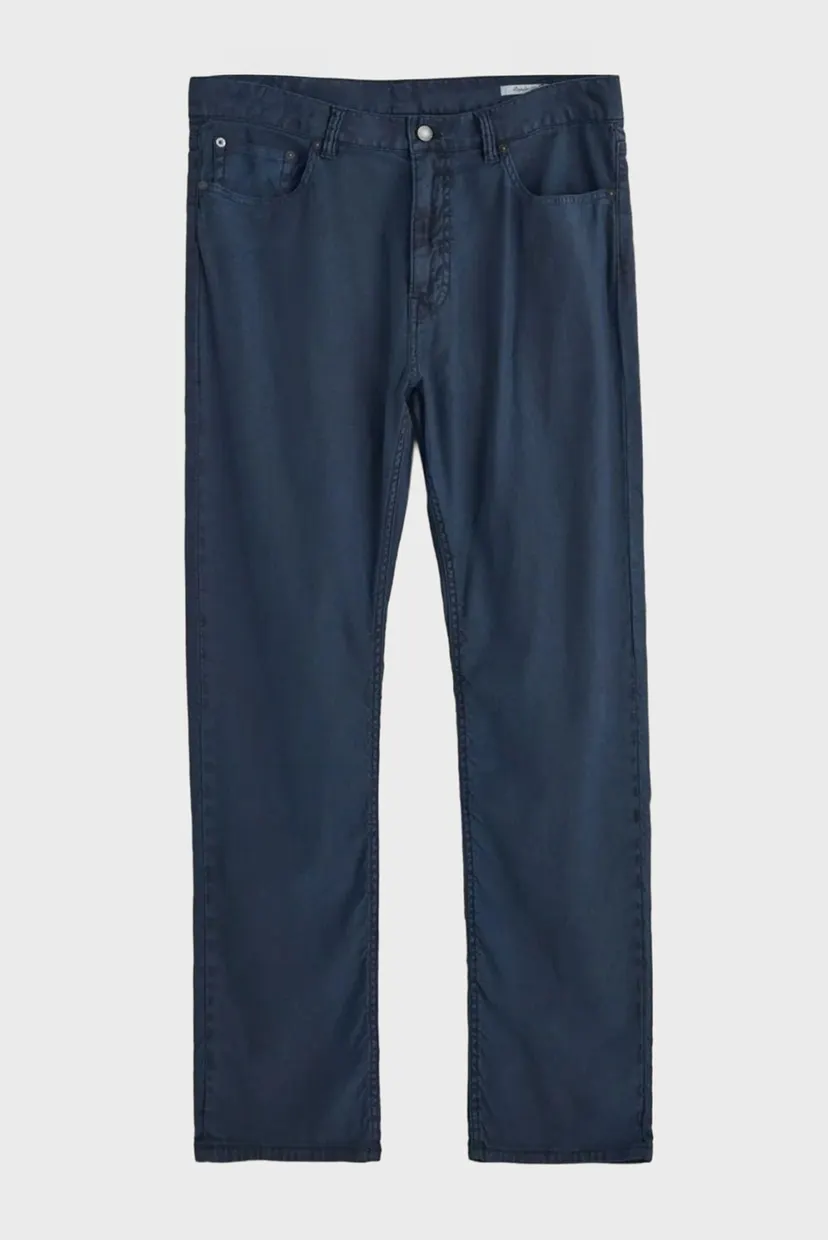 Мужские синие льняные брюки LINEN JEANS 5