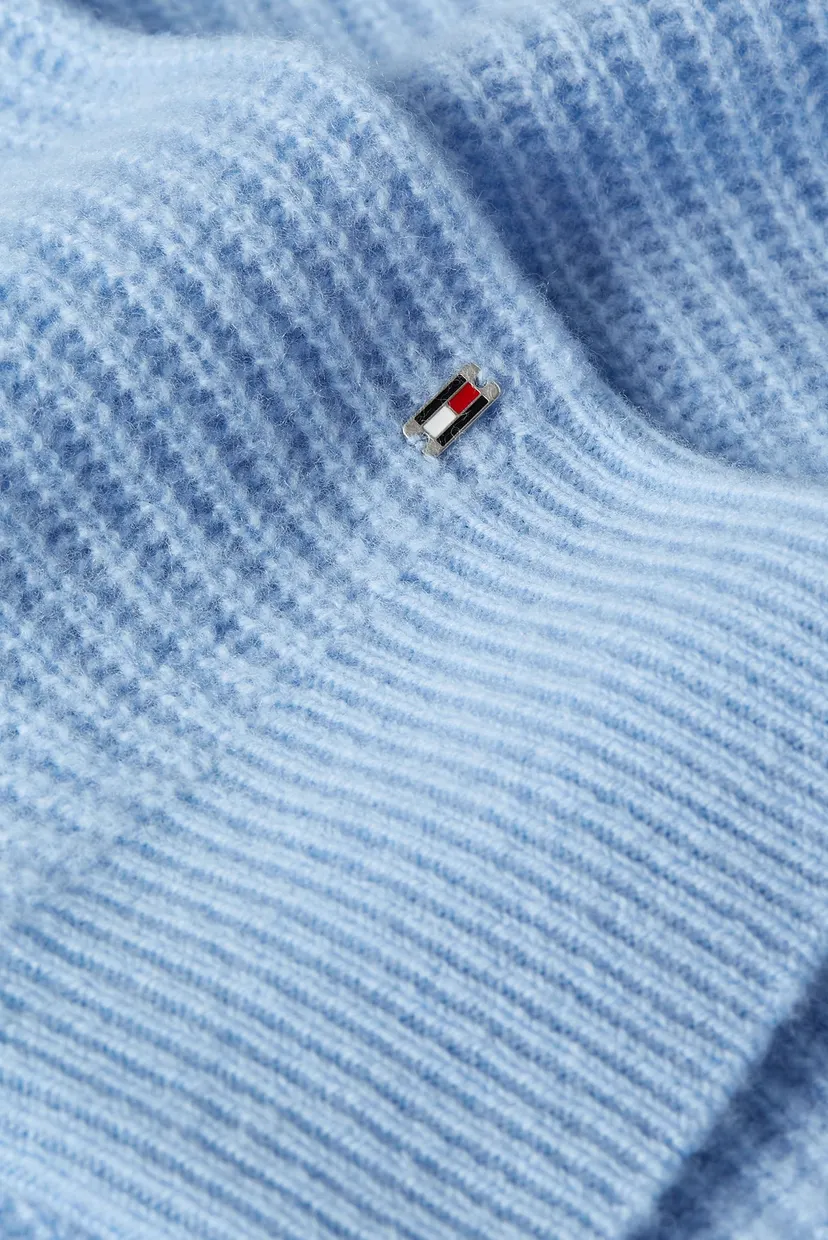 Женский голубой шерстяной кардиган TH SCRIPT SOFT WOOL V-NK 3