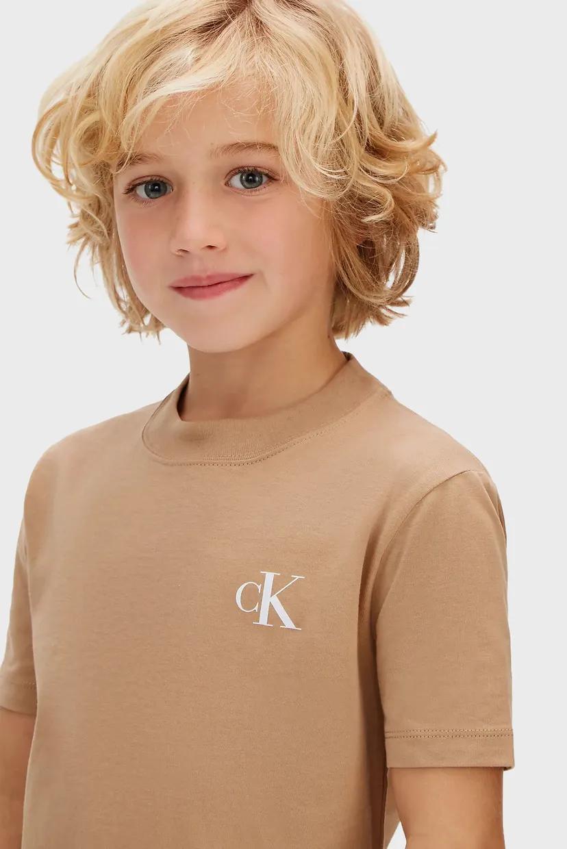 Детская бежевая футболка (2 шт) MONOGRAM 5