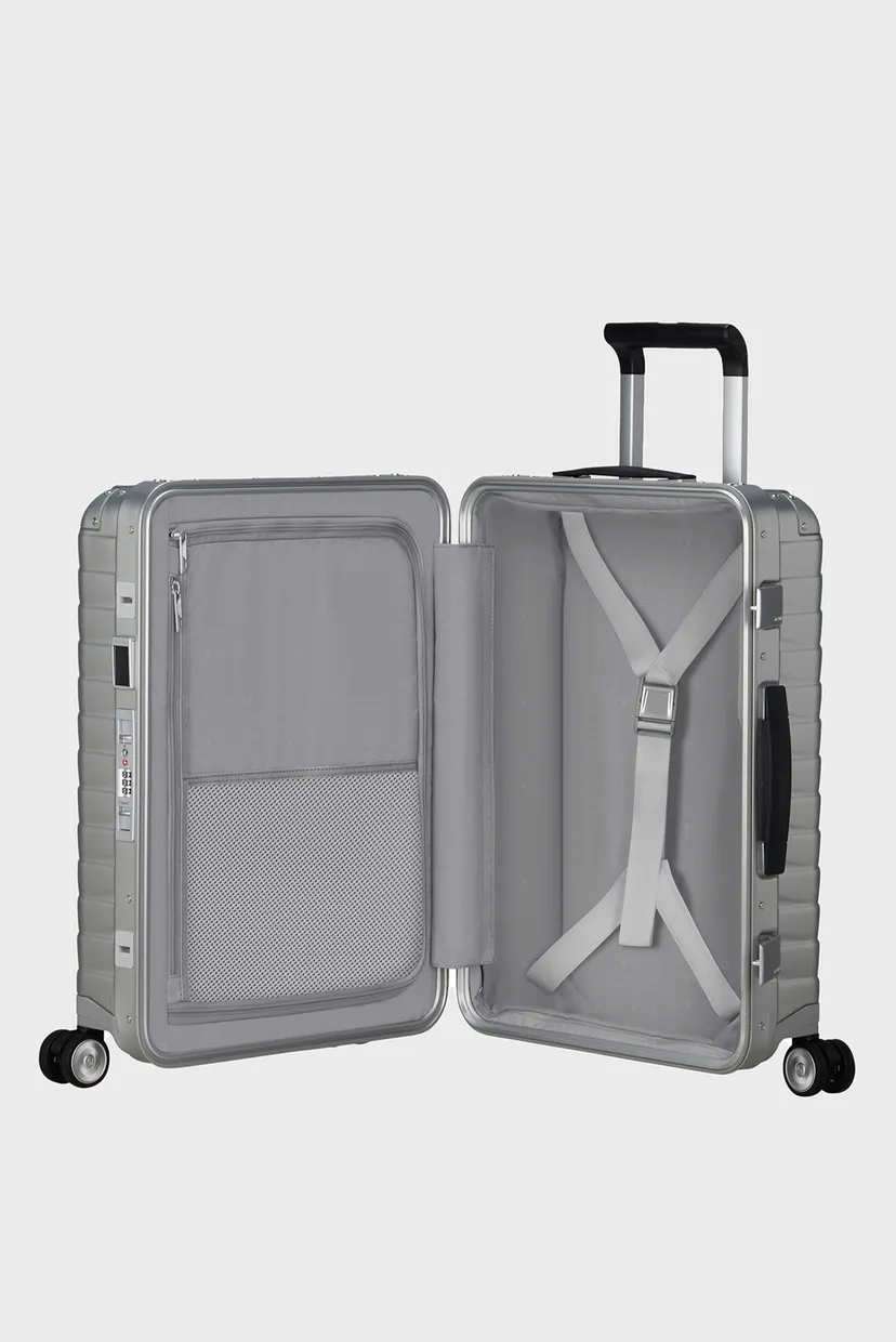 Серебристый чемодан 55 см PROXIS ALU ALUMINIUM 5