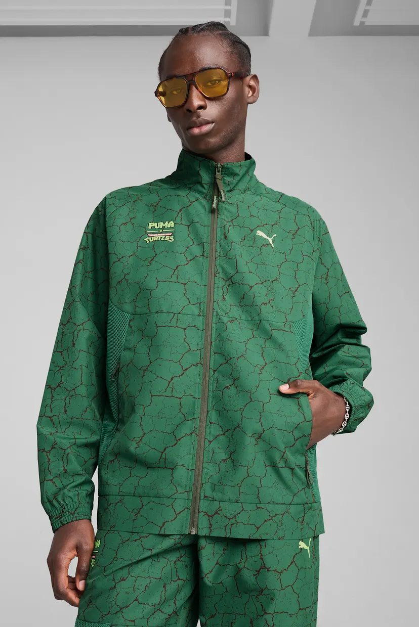 Чоловіча зелена спортивна кофта з візерунком PUMA HOOPS x TMNT