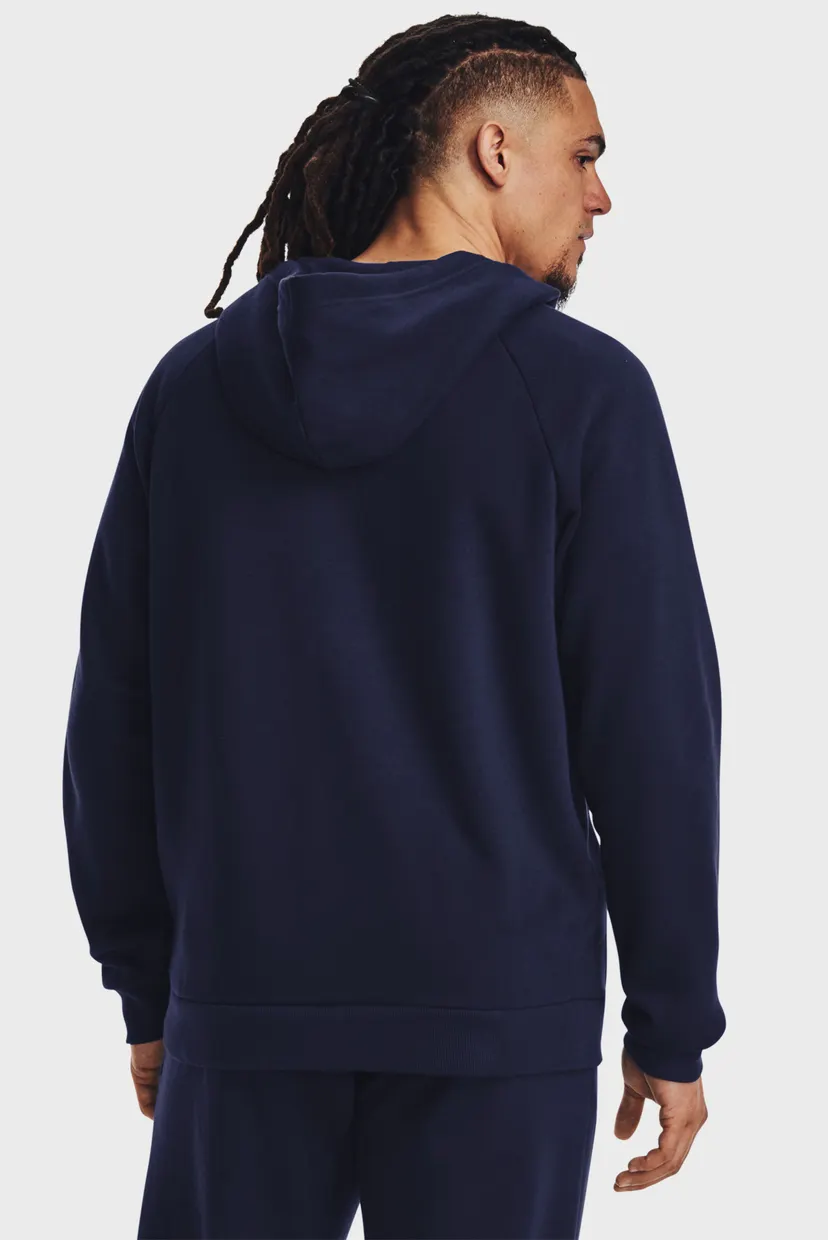 Мужское темно-синее худи UA Rival Fleece FZ Hoodie 3