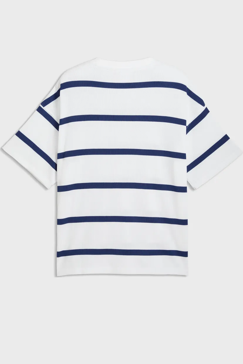 Чоловіча біла футболка у смужку Select Essentials Waffle Tee Men 5