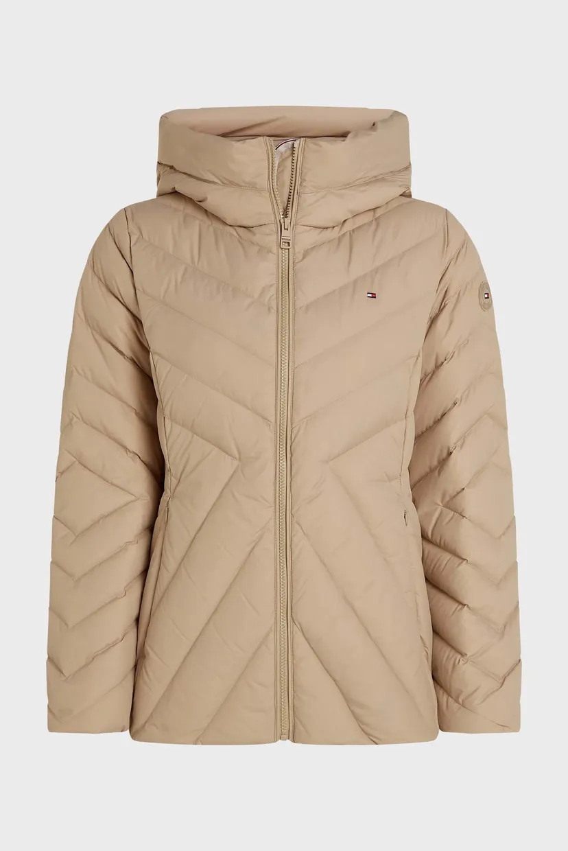 Женский бежевый пуховик CHEVRON MW DOWN JACKET 4