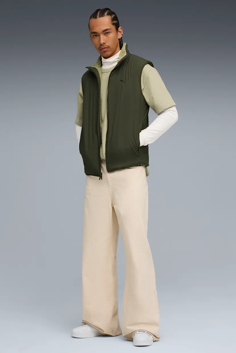 Мужской оливковый двусторонний жилет Reversible Hybrid Sherpa Vest