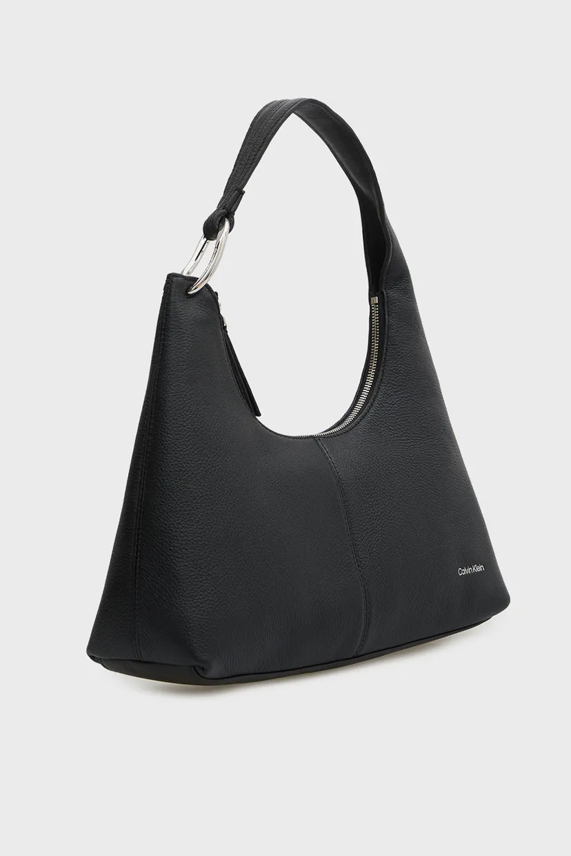 Жіноча чорна шкіряна сумка SLOUCHY LEATHER SHOULDER 3