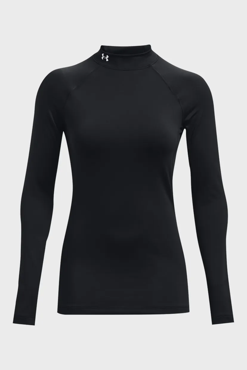 Женский черный лонгслив UA CG Authentics Mockneck-BLK 5