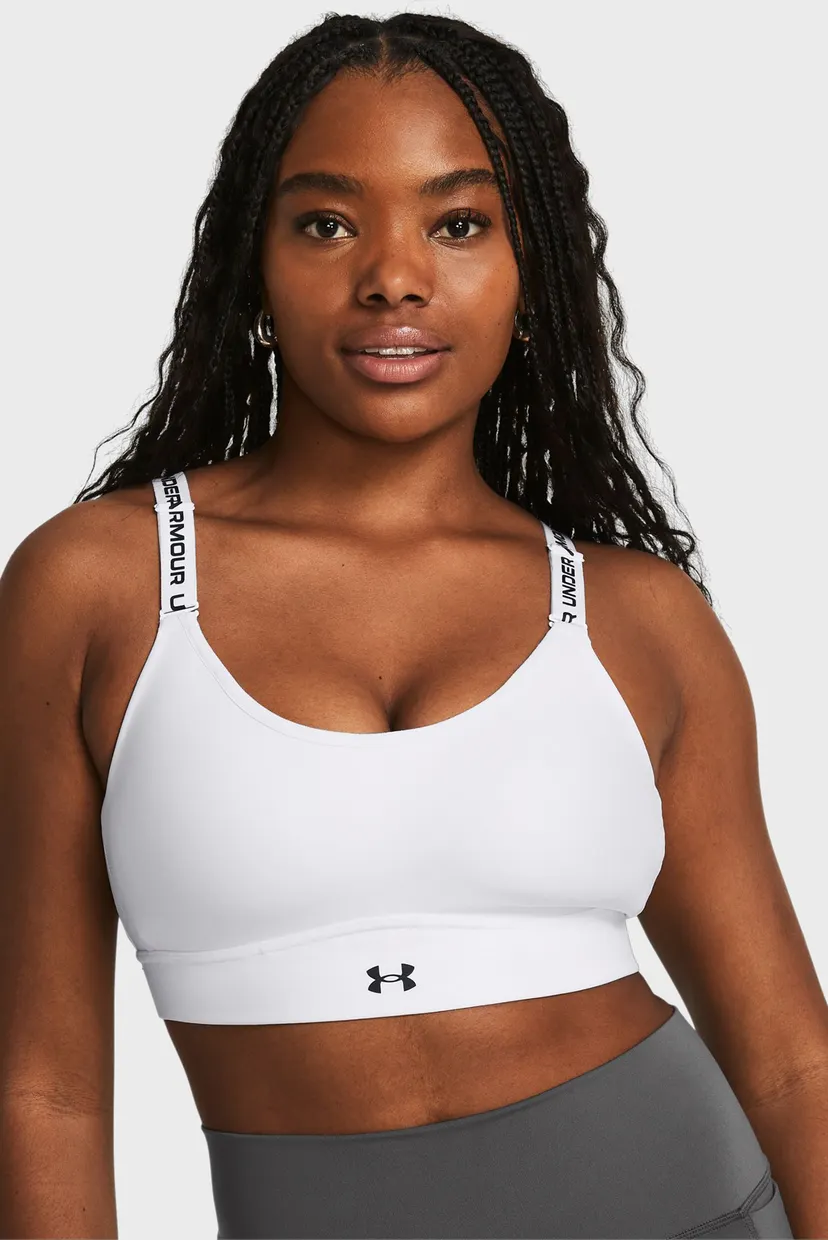 Жіночий білий топ UA Infinity Mid 2.0 Bra 3