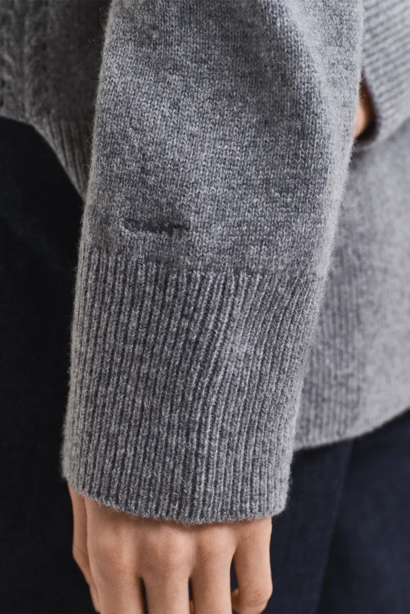 Женский серый шерстяной свитер SOFT WOOL TURTLENECK 4