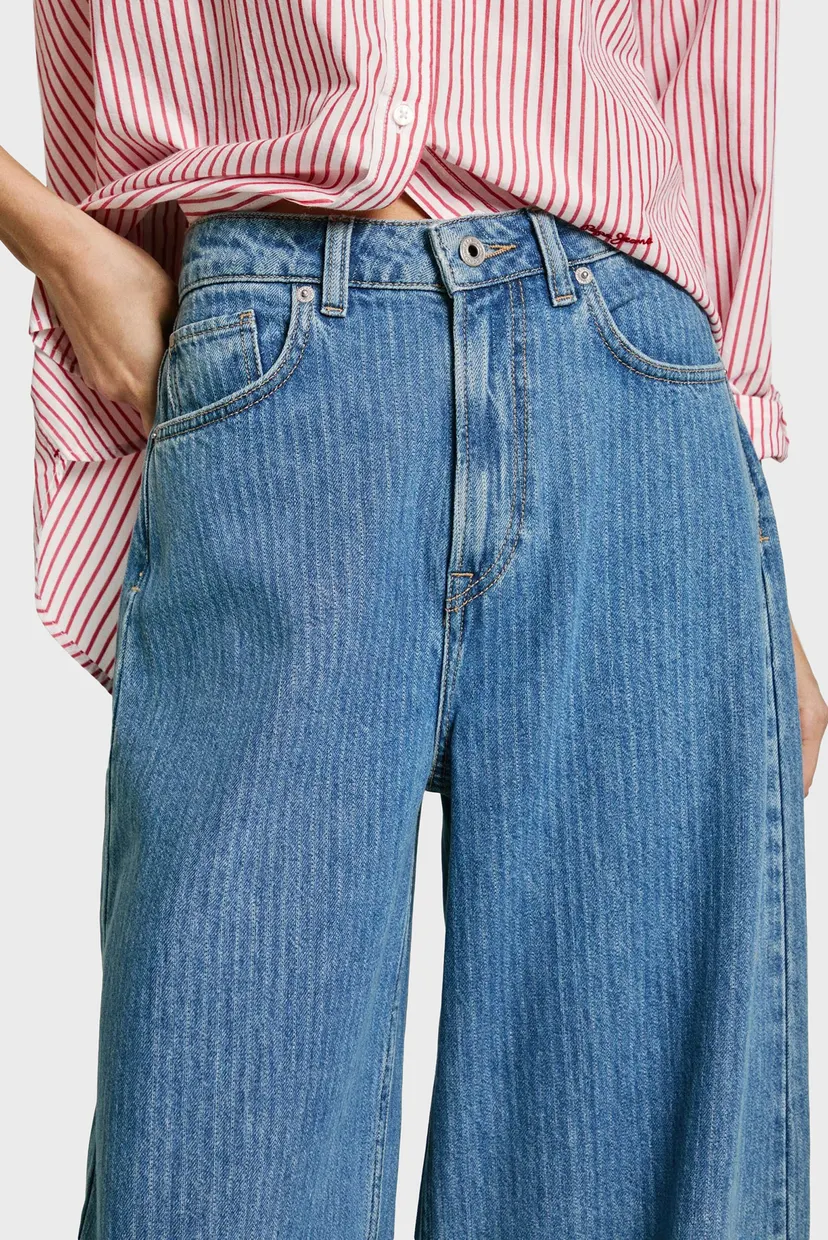 Женские синие джинсы в полоску WIDE LEG JEANS UHW JAIMY 5