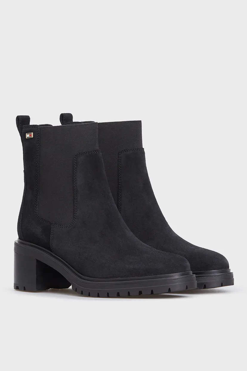 Жіночі чорні замшеві ботильйони FLAG MID HEEL SUEDE 3
