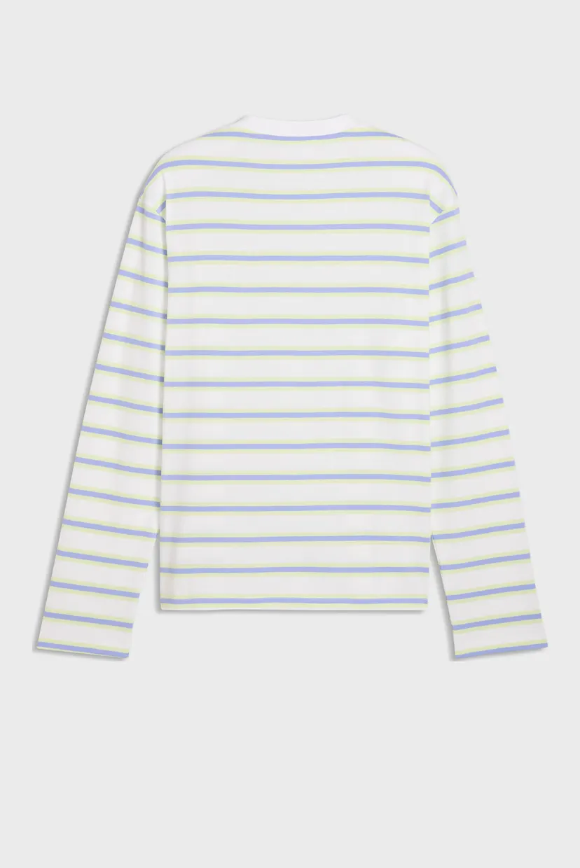Чоловічий білий лонгслів у смужку Select Essentials Long Sleeve Tee Men 5